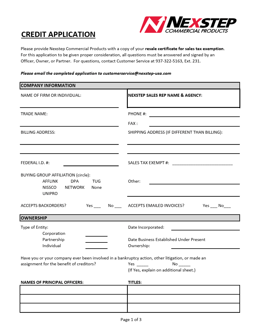 Credit Application